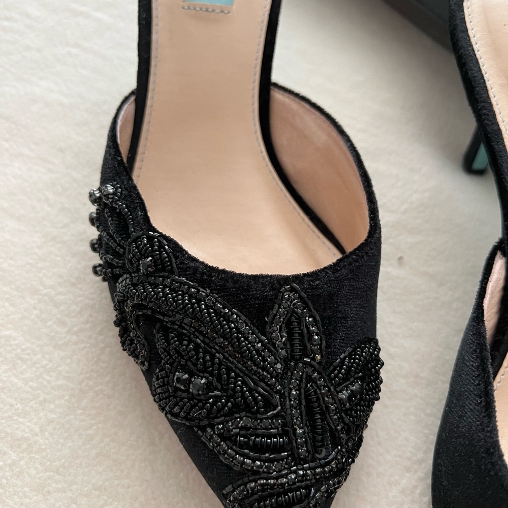 Betsy Johnson beaded black mules